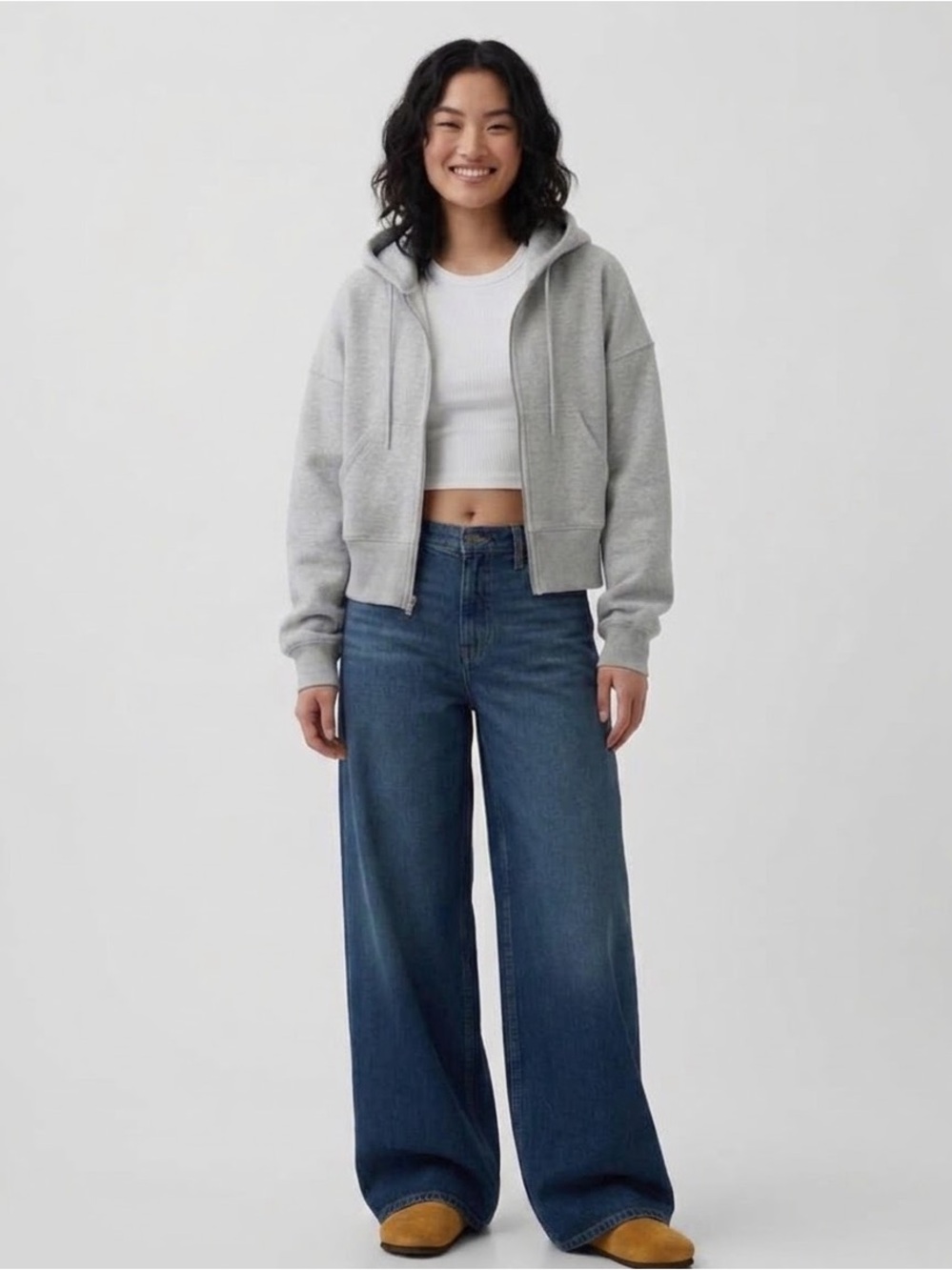 Mid Rise UltraSoft Buckle Baggy Jeans Buckle Waistband, size 30/10L